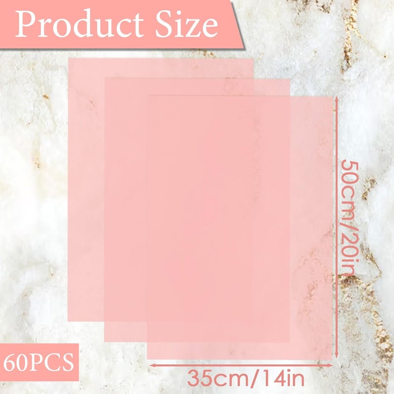 Ethanberg 60 Sheets Gift Wrapping Tissue Paper Bulk, Peach Pink Tissue Paper for Gift Bags, Decorative Art Papers for DIY Crafts Wedding Birthday Baby Showers Holiday Party Decor, 20x14 Inches - Image 2